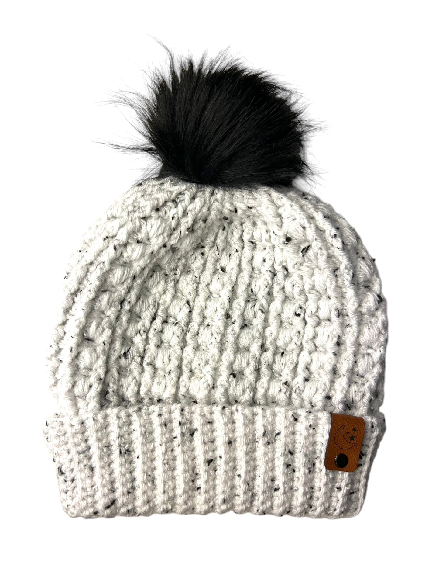 Snuggle Season Hat - White/Black Fleck