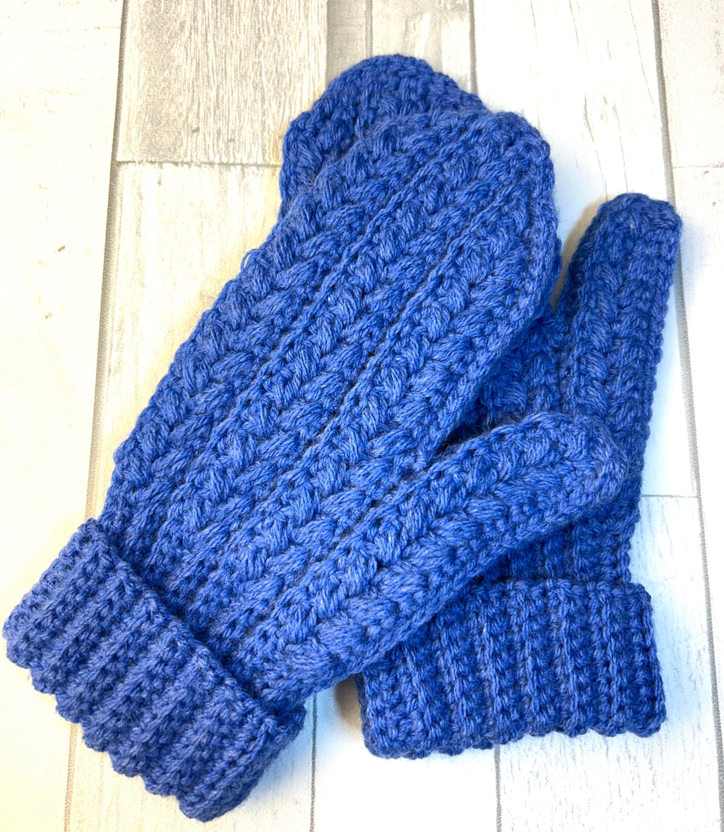 Snowy Wheat Mittens - Denim
