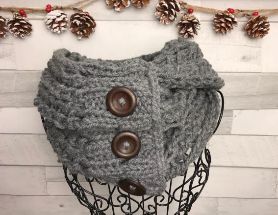 Adult Chunky Knit Scarf - True Grey