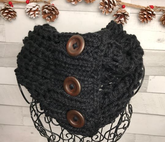 Adult Chunky Knit Scarf - Black