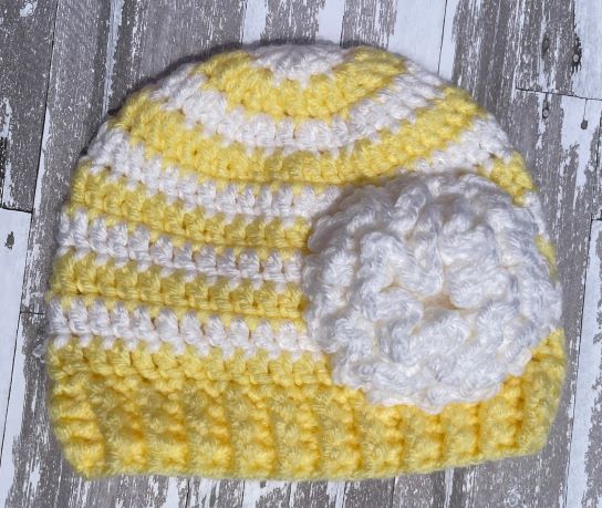 Striped beanie baby yellow and white