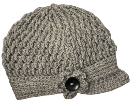 Newsboy Hat in Soft Grey Heather
