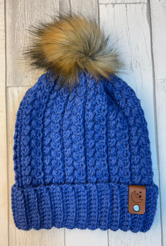 Snowy Wheat Beanie - Denim