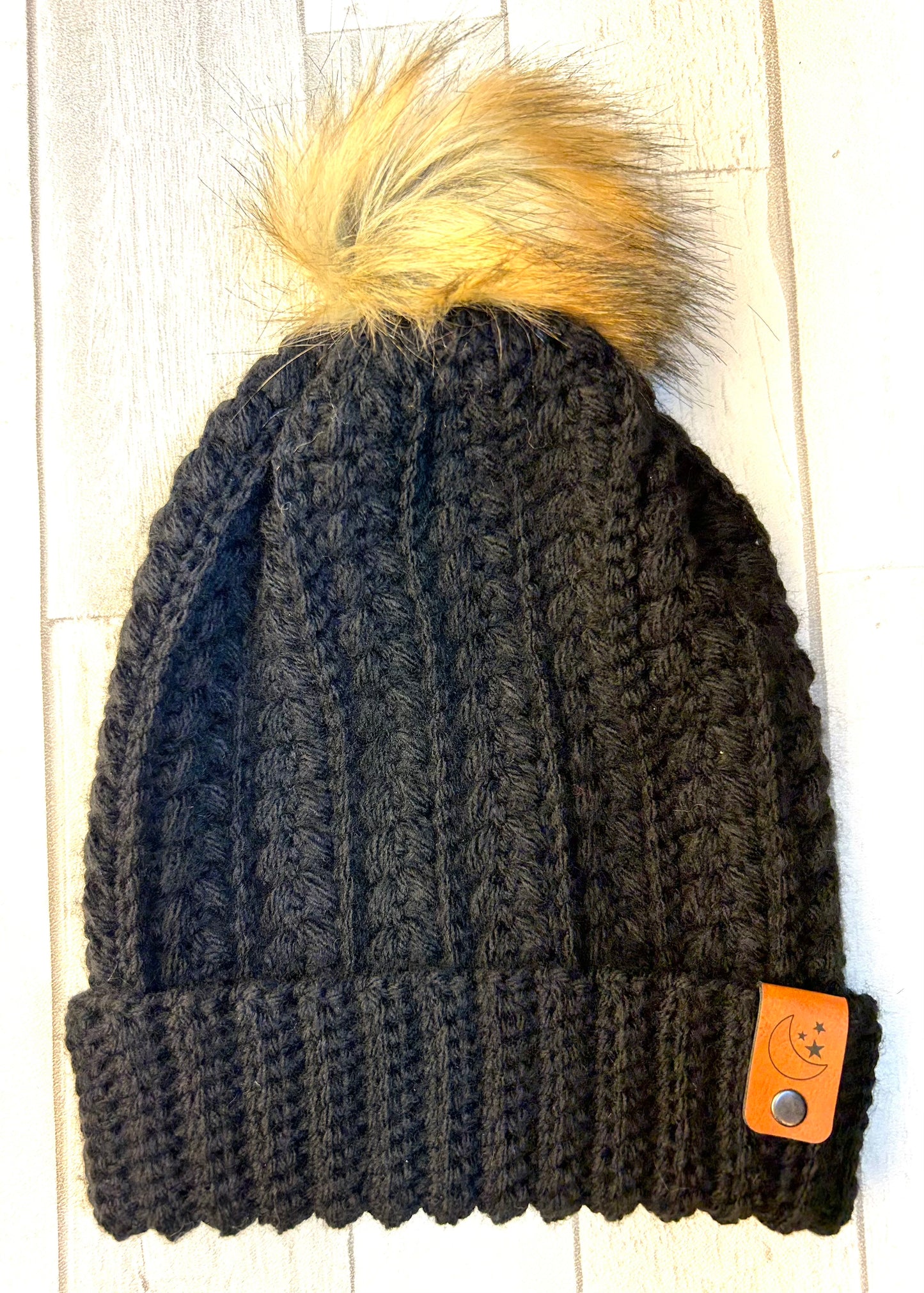 Snowy Wheat Beanie - Black