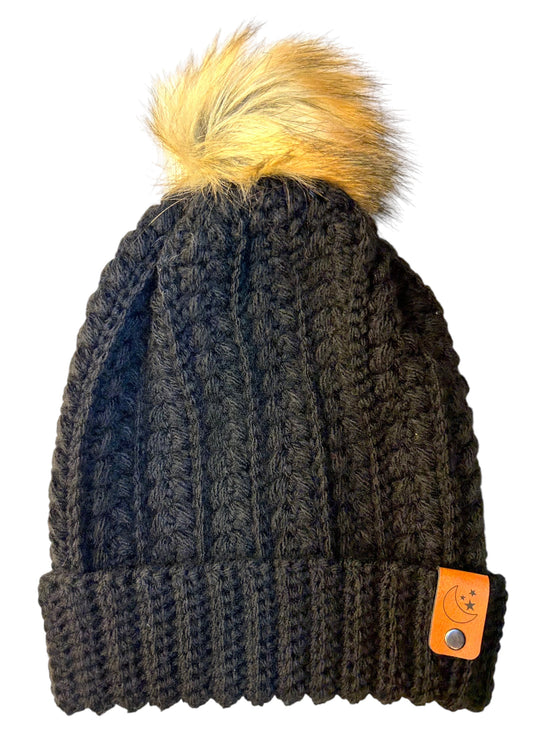 Snowy Wheat Beanie - Black