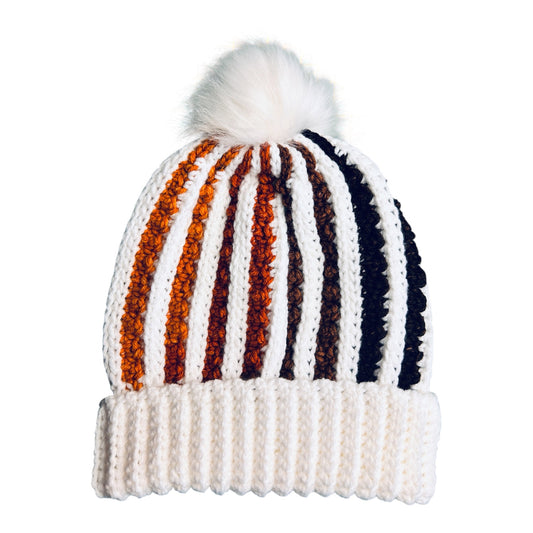 Lincoln Beanie - Latte Stripes