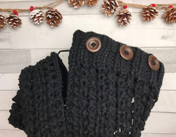 Adult Chunky Knit Scarf - Black