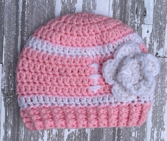 Pink football beanie